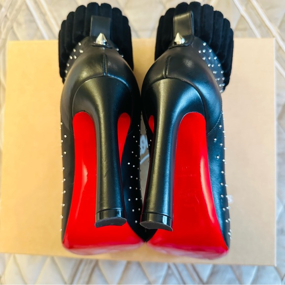 EUC Christian Louboutin Dakita 100 Leather Booties Size 39 - Picture 7 of 9